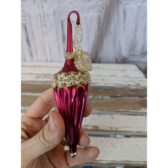 Italian glass umbrella ornament Xmas holiday tree